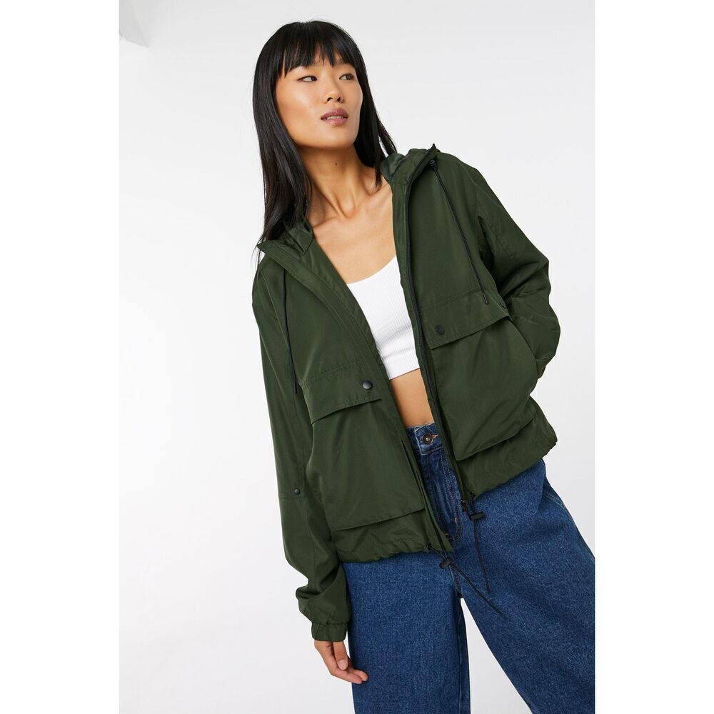 Ardene Olive Green Short Hooded Windbreaker Size Medium‎